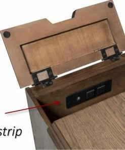 Lane Home Furnishings Gray And Oak USB Chairside Table Coffee Table Sets