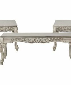Hughes Furniture Antique Rubbed Almond Coffee Table Set Coffee Table Sets