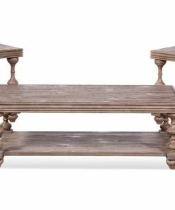 Hughes Furniture Wirebrush Driftwood Coffee Table Set Coffee Table Sets
