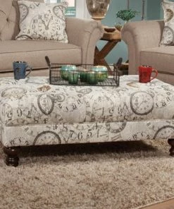 Hughes Furniture Timeless Patina Clockwork Ottoman Accent Chairs