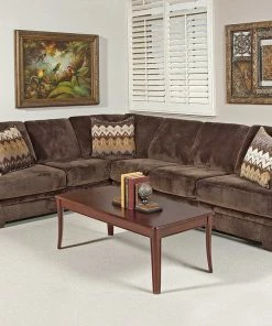 Hughes Furniture Olympian Chocolate Brown Sectional