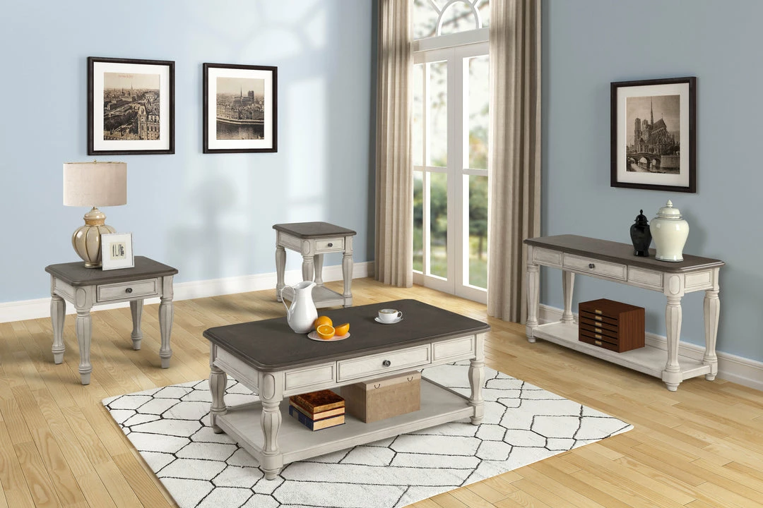 Bernards Furniture Coffee Table Sets French Country Antique White Coffee Table Set