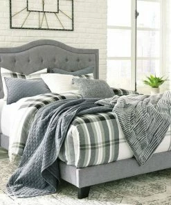 Ashley Furniture Queen Gray Upholstered Bed Headboards & Beds