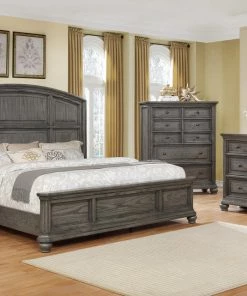 Crown Mark Lavonia Gray Panel King Bedroom Set