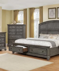Crown Mark Lavonia Storage Gray King Bedroom Set