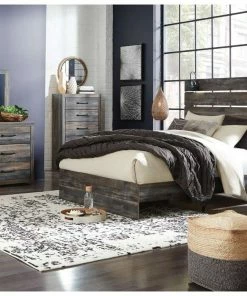 Ashley Furniture Modern Farmhouse Lighted Plank Board King Bedroom Set