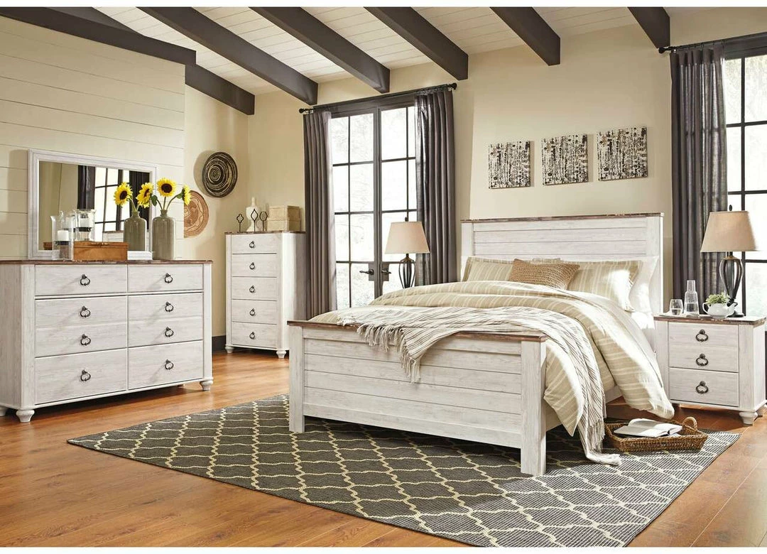 Ashley Furniture King Bedroom Sets Whitewash Antique White Panel King Bedroom Set