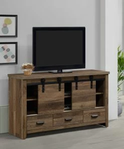 Crown Mark Barn Door Media Console