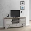 Crown Mark Shiplap Farmhouse TV Stand Accent Chests