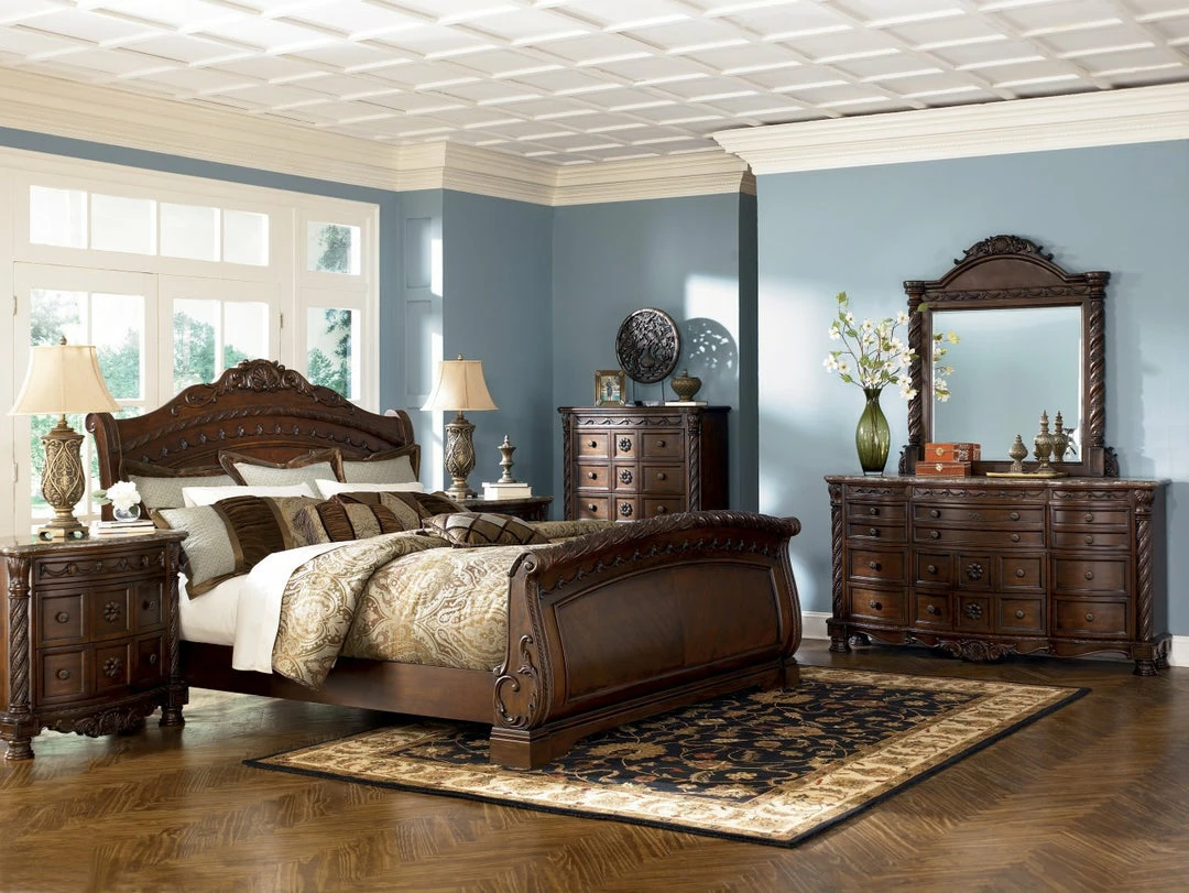 North Shore Sleigh King Bedroom Set By Ashley Furniture