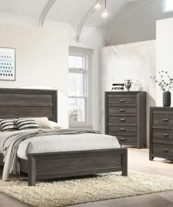 Crown Mark Dark Gray Panel Twin Bedroom Set