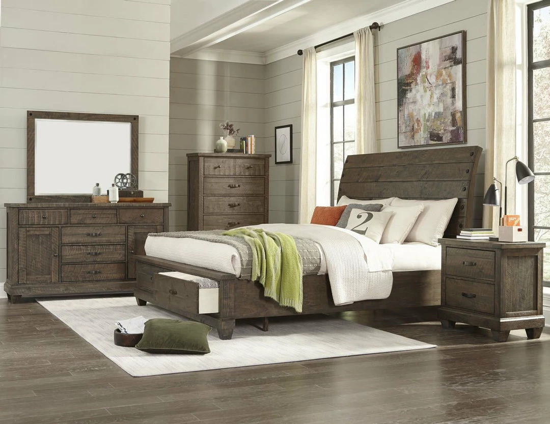 Lifestyle Furniture Brown Pine Saw King Bedroom Set