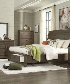 Lifestyle Furniture Brown Pine Saw Queen Bedroom Set
