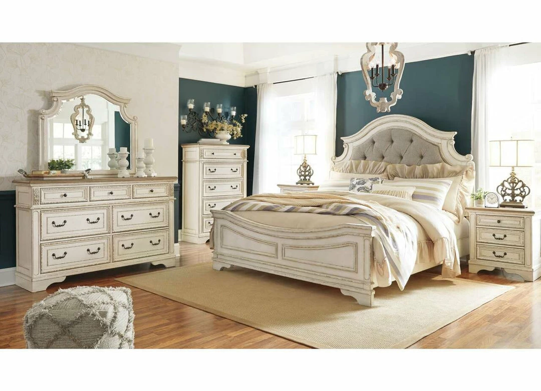 Ashley Furniture King Bedroom Sets Two Tone Upholstered Cottage King Bedroom Set