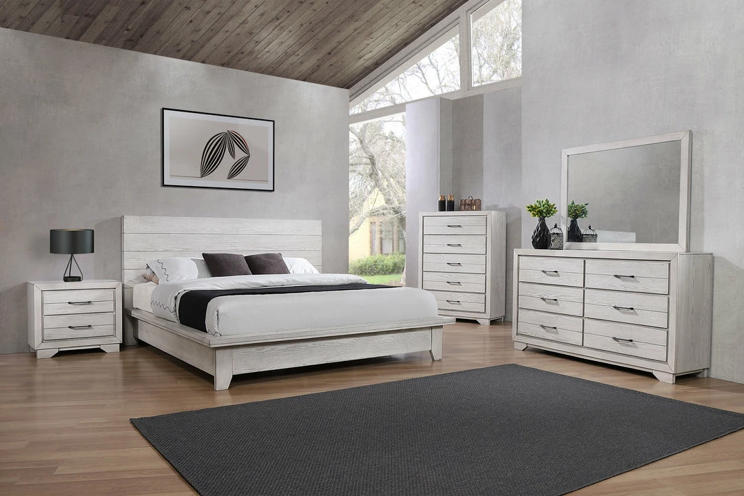 Crown Mark White Sands King Bedroom Set
