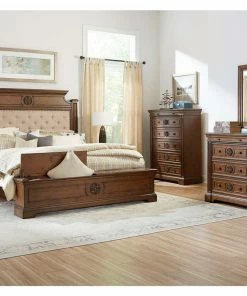 Lifestyle Furniture Ornate Storage Footboard King Bedroom Set