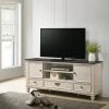 Crown Mark Accent Chests Farmhouse Weathered White TV Stand