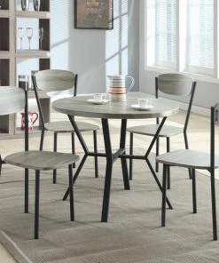 Crown Mark Blake Gray Wood & Metal Dining Set