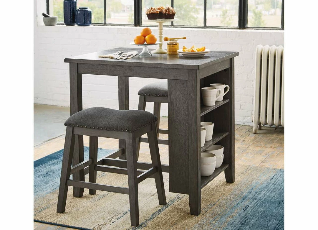 Ashley Furniture Dining Gray Saddle Stool Dinette