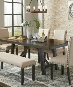 Ashley Furniture Rough Sawn Plank Upholstered Dining Set