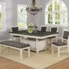 Lifestyle Furniture Rubbed White And Gray Dining Set