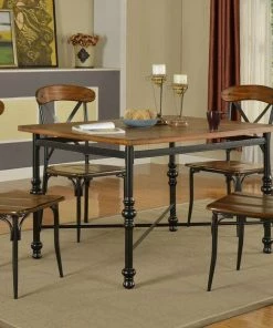 Lifestyle Furniture Dark Walnut And Metal Dinette Set