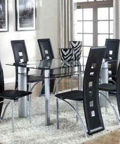 Crown Mark Echo Glass Top Dining Set