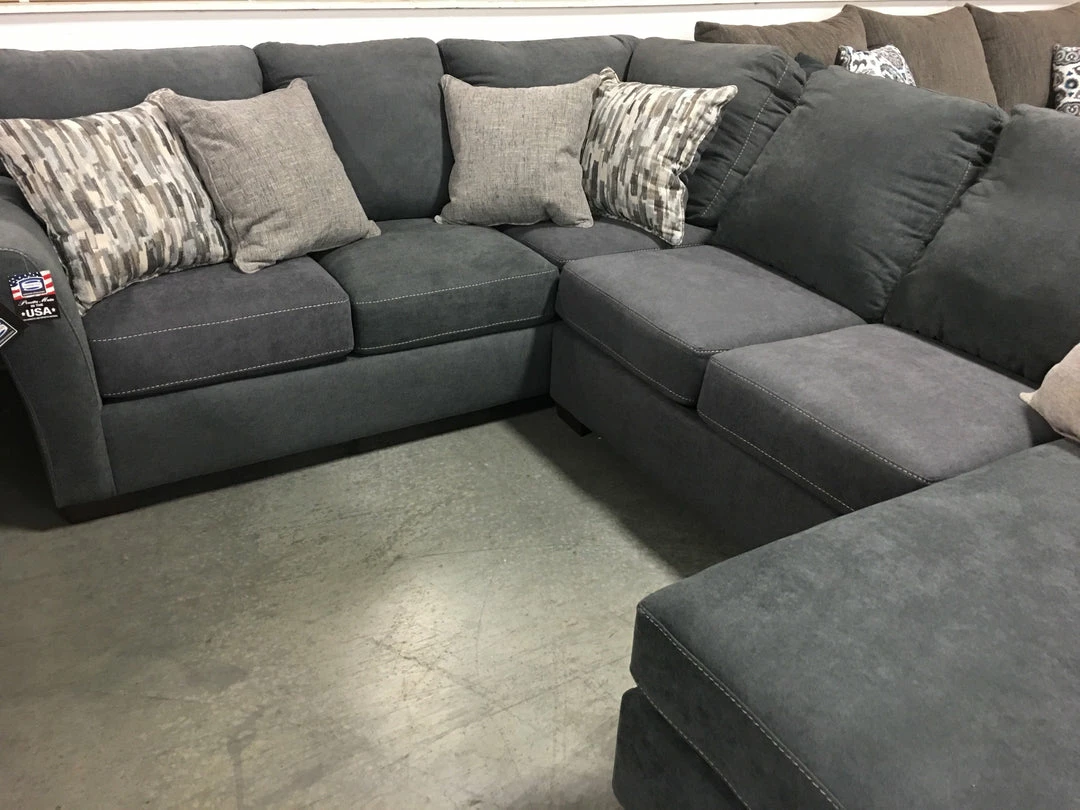 Lane Home Furnishings Pacific Steel Blue Sectional Sectionals