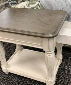 Bernards Furniture French Country Antique White Chairside Table Accent Chests
