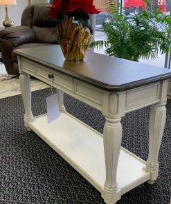 Bernards Furniture French Country Antique White Sofa Table Accent Chests