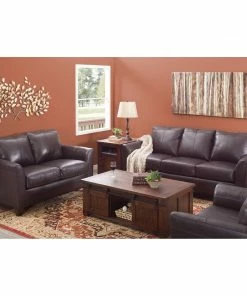Lane Home Furnishings Lane Bark Leather Sofa And Loveseat Sofa Sets - Stationary
