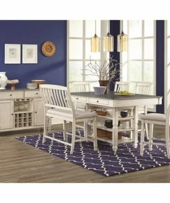 Lifestyle Furniture Milk White And Gray Counter Dining Set