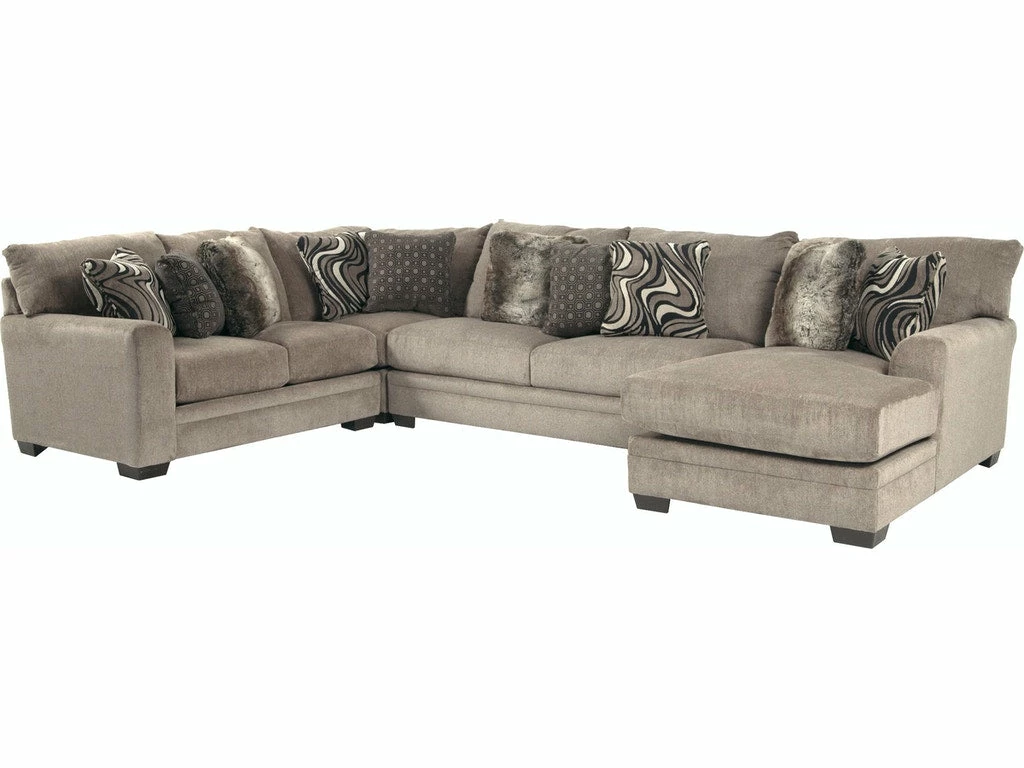 Jackson/Catnapper Pewter Luxury Sectional With Chaise
