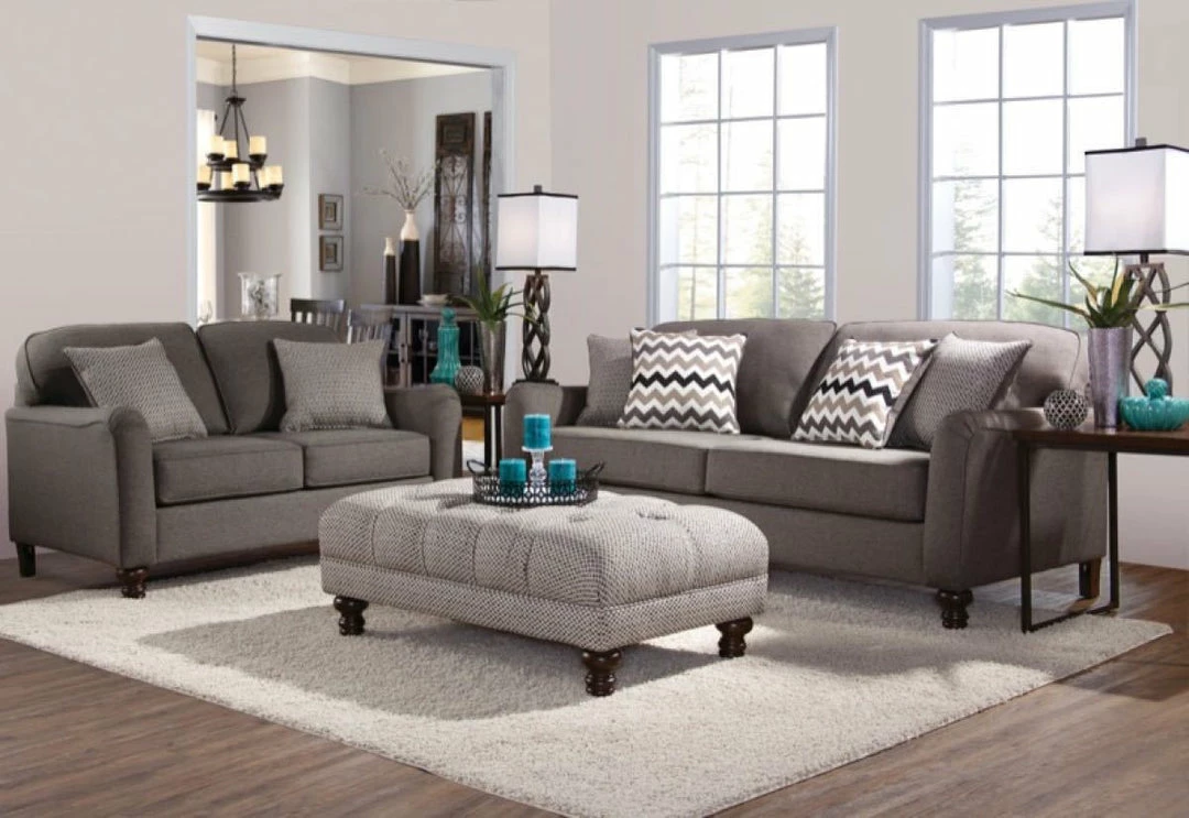 Hughes Furniture Serta Upholstery Max Ash Sofa And Loveseat Sofa Sets - Stationary