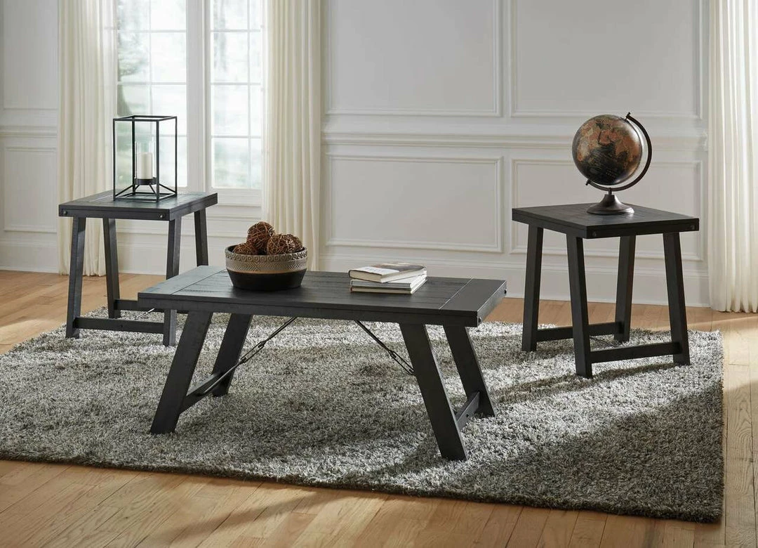 Ashley Furniture Coffee Table Sets Distress Black Wash Coffee Table Set