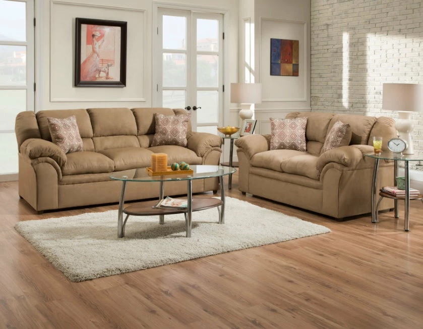 Lane Home Furnishings Sofa Sets - Stationary Venture Latte Sofa And Loveseat