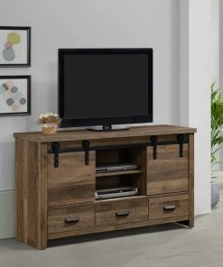 Crown Mark Barn Door Media Console