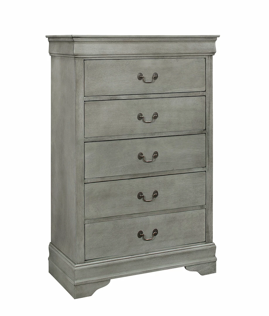 Crown Mark Gray Twin Sleigh Bedroom Set