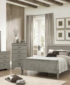 Crown Mark Gray Twin Sleigh Bedroom Set
