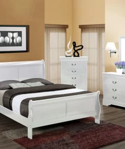 Crown Mark White Full Size Sleigh Bedroom Set