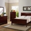 Crown Mark Cherry Full Sleigh Bedroom Set