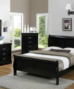 Crown Mark Black Queen Sleigh Bedroom Set