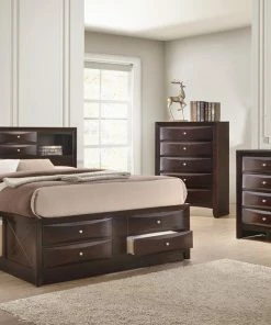 Crown Mark Emily Captain Cherry King Bedroom Set