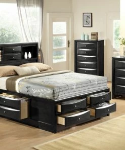 Crown Mark Emily Captain Black King Bedroom Set