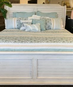 Lifestyle Furniture Driftwood White Sleigh King Bedroom Set