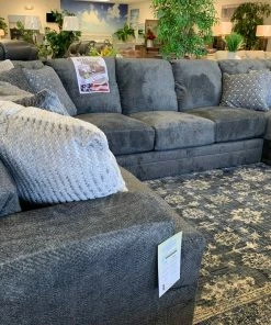 Jackson/Catnapper Goliath Smoke Gray Sectional With Chaise Sectionals