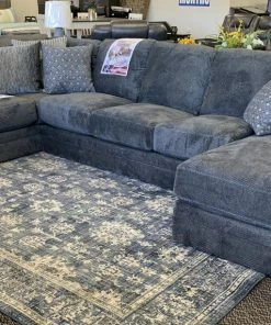 Jackson/Catnapper Goliath Smoke Gray Sectional With Chaise Sectionals