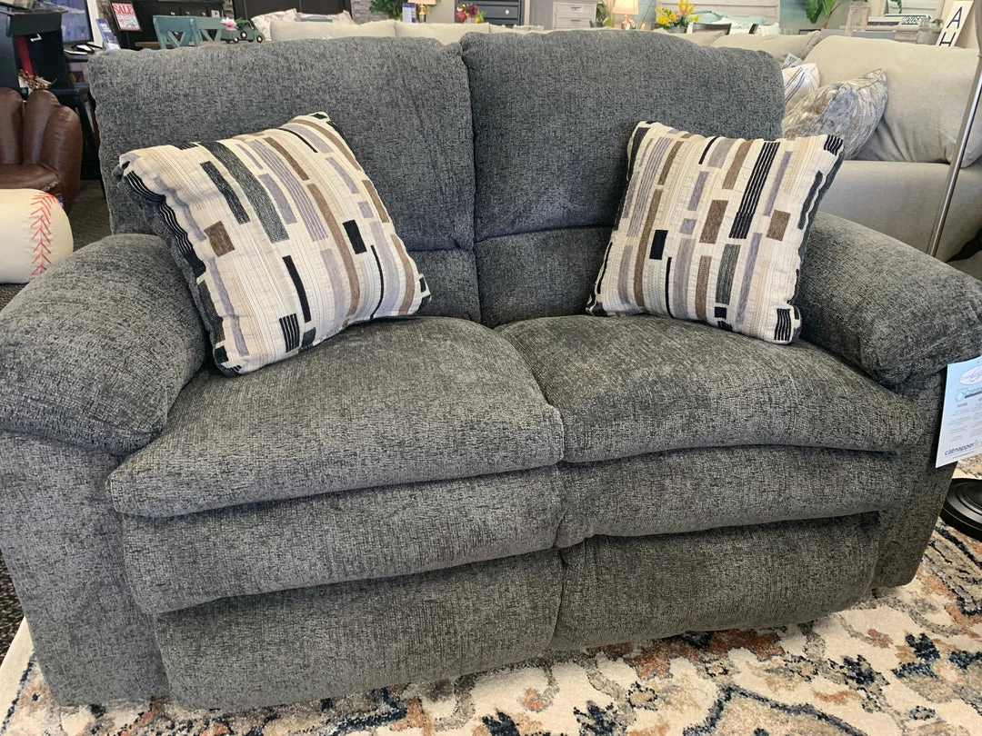 Jackson/Catnapper Gray Pillowtop Reclining Sofa And Loveseat