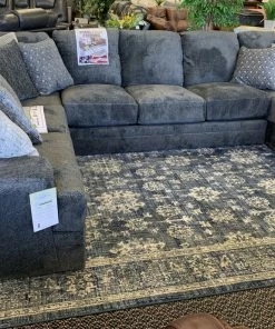 Jackson/Catnapper Goliath Smoke Gray Sectional With Chaise Sectionals